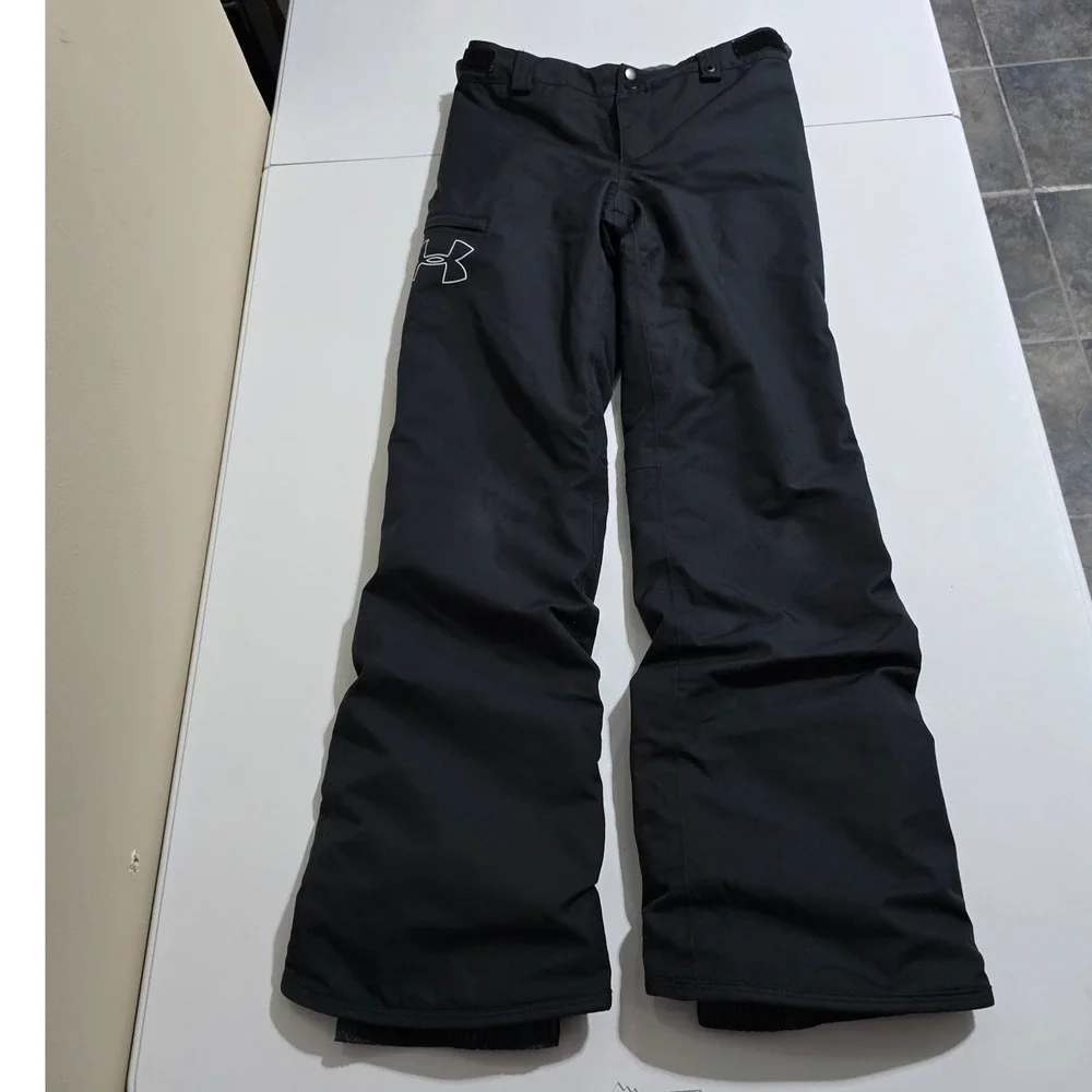 Under Armour Snow Pants Kids youth Medium storm Black Insulated Ski Snowboard